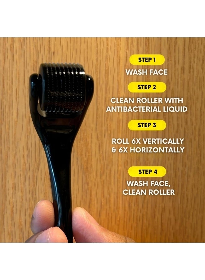 MiMi & BeiBei نظام أسطوانة الإبر الدقيقة بسمك 1 مم لنمو الشعر واللحية مع 540 إبرة من التيتانيوم، أسطوانة ديرما للإبر الدقيقة لنمو الشعر واللحية والرموش والحواجب، تصلح بصيلات الشعر التالفة - Image 3